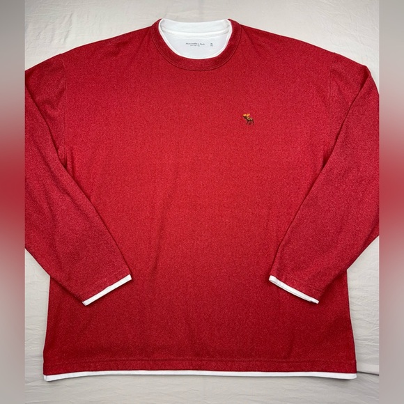 Abercrombie & Fitch Other - Abercrombie & Fitch Red Long-Sleeve‎ Crew with White Trim
